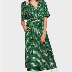 Scotch and soda silk green midi dress
